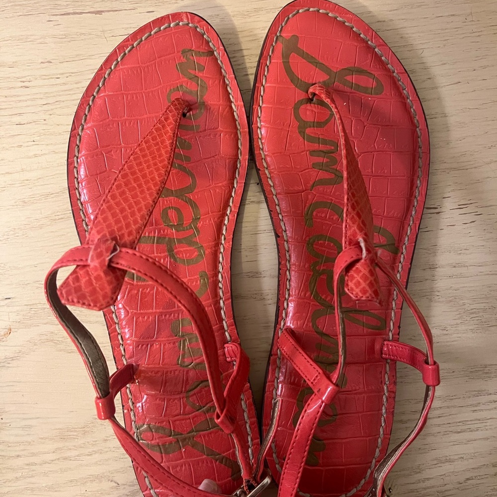 Sam Edelman Vibrant Coral Sandals - Picture 2 of 6